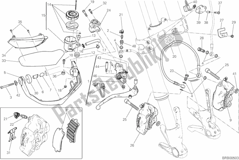 Alle onderdelen voor de Voorremsysteem van de Ducati Multistrada 1200 S Touring USA 2016